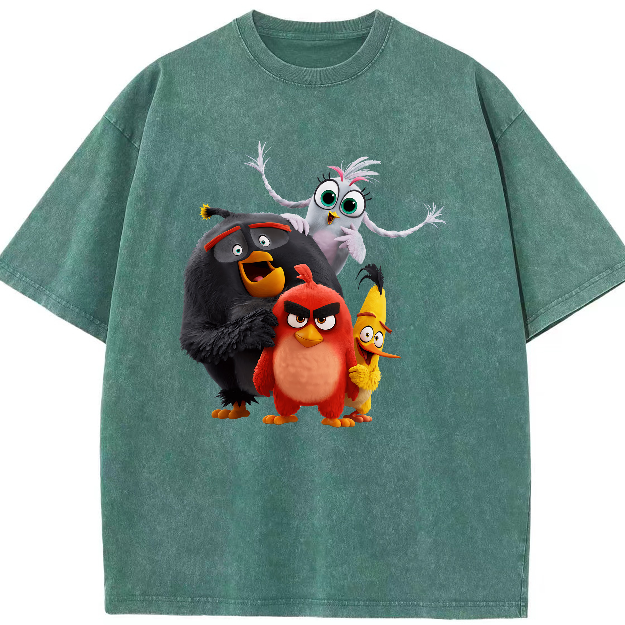（画像用） Angry Birds アングリーバード 綿100% ヴィンテージ風 半袖Tシャツ（フロントプリント）